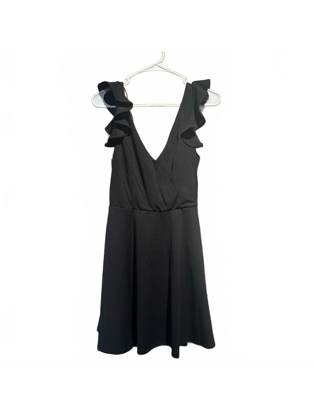 Altar'd State Black Ruffle Mini Dress